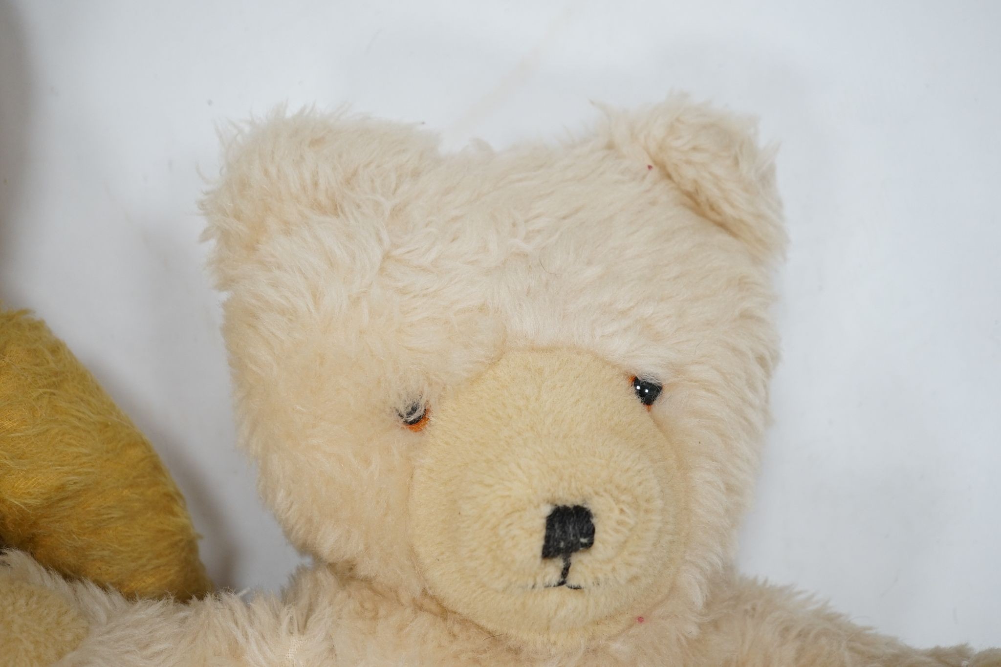 An Irish Bear with label, Erris Toys, 21in., with Pedigree, 22in. and a Wendy Boston, with label, 17in.